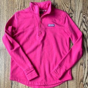 Vineyard Vines Hot Pink Quarter-Zip Fleece Pullover